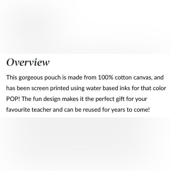 PS Exclusive Canvas Ivory Multi Teacher Badge Pouch - Picture 3 of 6